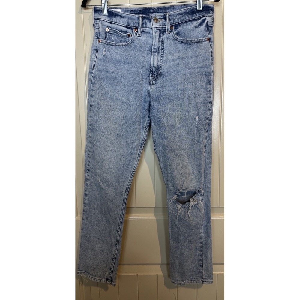 Gap High Rise Cigarette Jeans‎ Women's Size 28 6R distressed light wash casual
